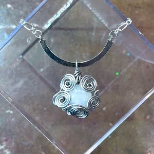 Swirly Moonstone Clavicle Necklace Handmade